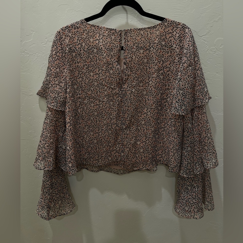 BCBGeneration Blush Patterned Ruffle Blouse - image 5